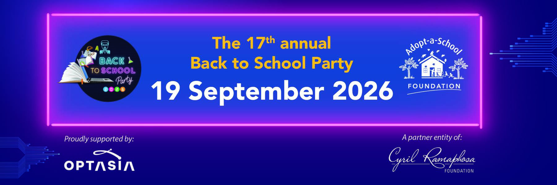The 17th annual Back to School Party — 19 September 2026