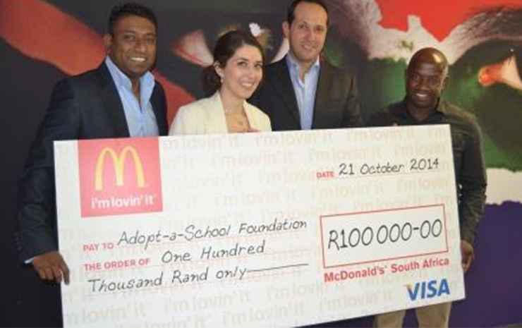 McDonalds donates R100 000 to Adopt-a-School Foundation